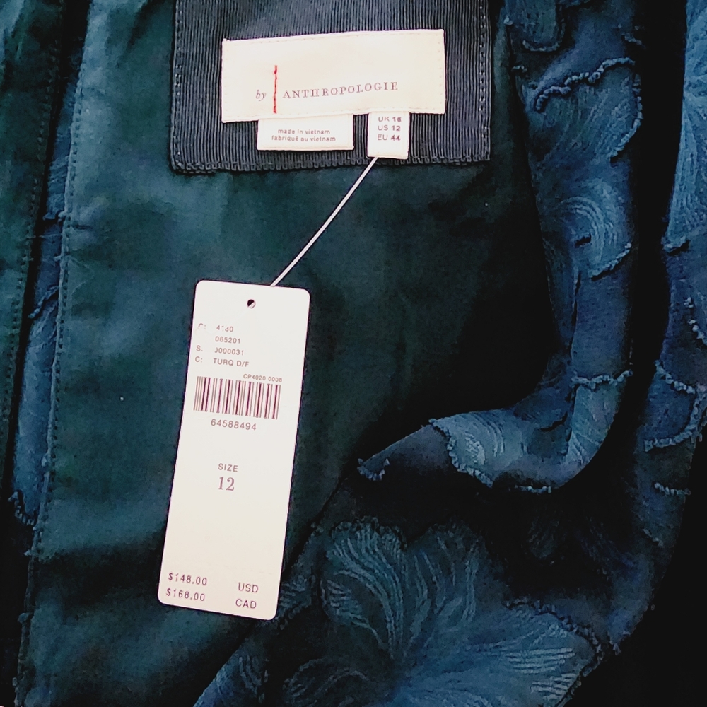 GORGEOUS ANTHROPOLOGIE  Deep V Dress NWT - Picture 4 of 10